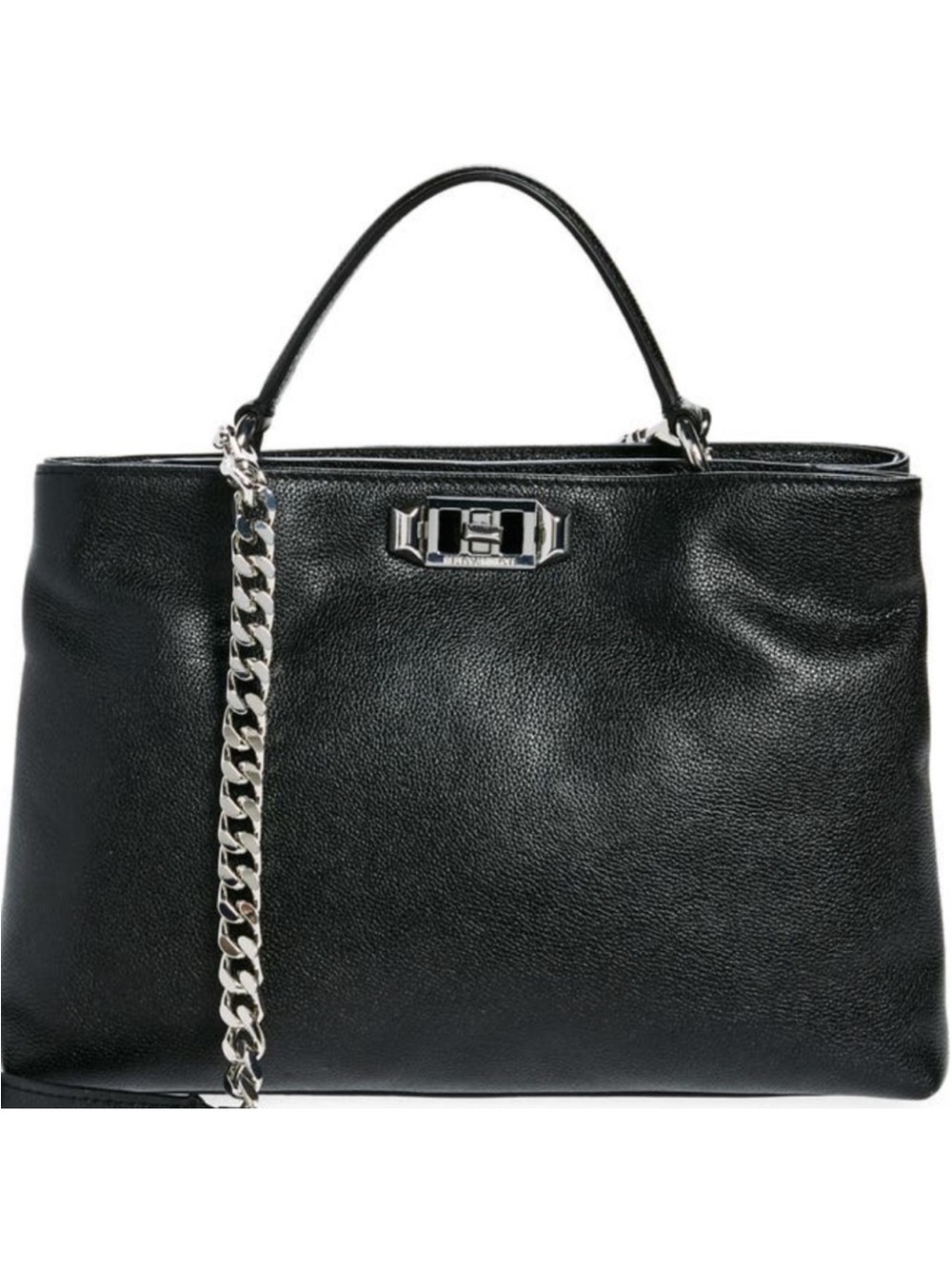 Rebecca Minkoff Amour Black Leather Satchel with Top Handle Bag